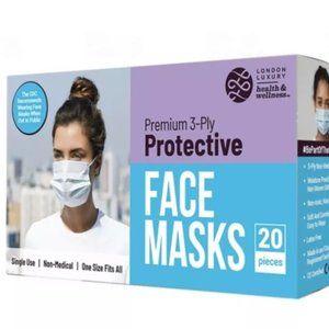 10 x London Luxury 20 Disposable Premium 3-Ply Face Masks American Mask Group